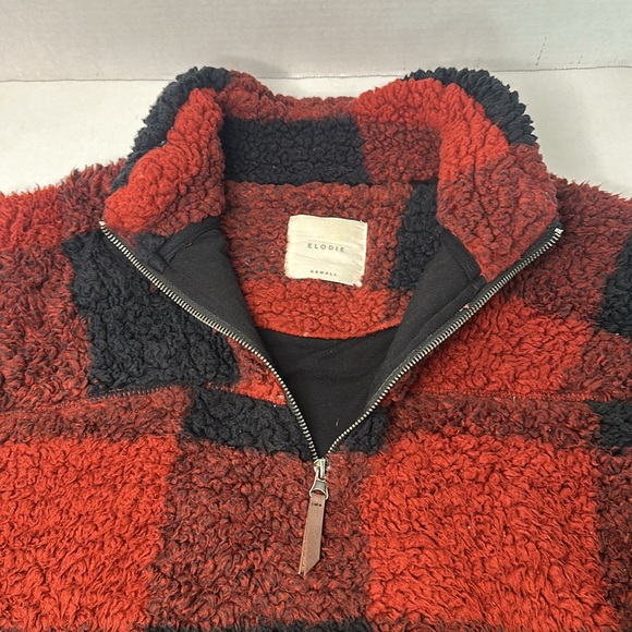 Elodie | Red & Black Pull Over Sweater 1/4 Zip | Size XS - Picture 4 of 12